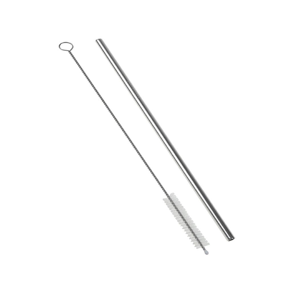 Canudo Aço Inox Reto + Limpador 21cm Reaproveitavel