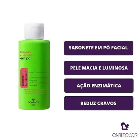 Sabonete Facial em Pó Facial Limpador Enzimático Dokmos 30g