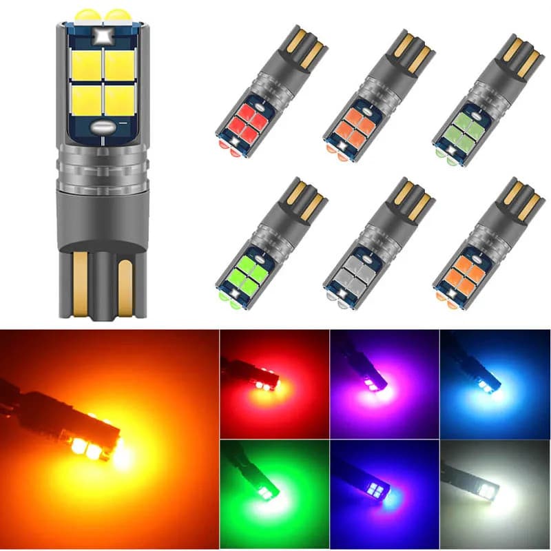 4 Pçs Carro T10 LED W5W 3030 10SMD 12V-24V 194 168 Auto Interior Do Placa De Luz Cúpula Lâmpada Leitura Folga 10W