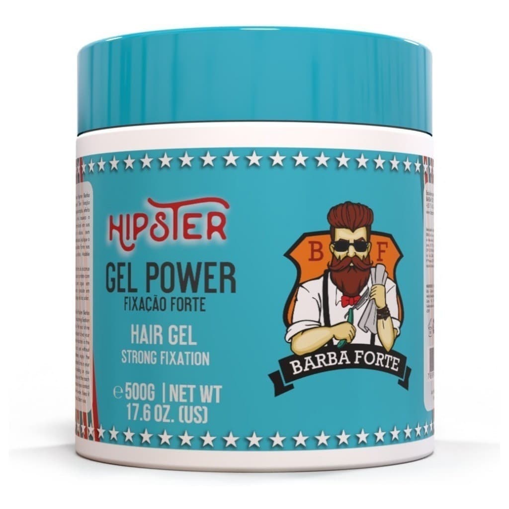 Gel Power Hipster Fixão Forte Barba Forte 500g