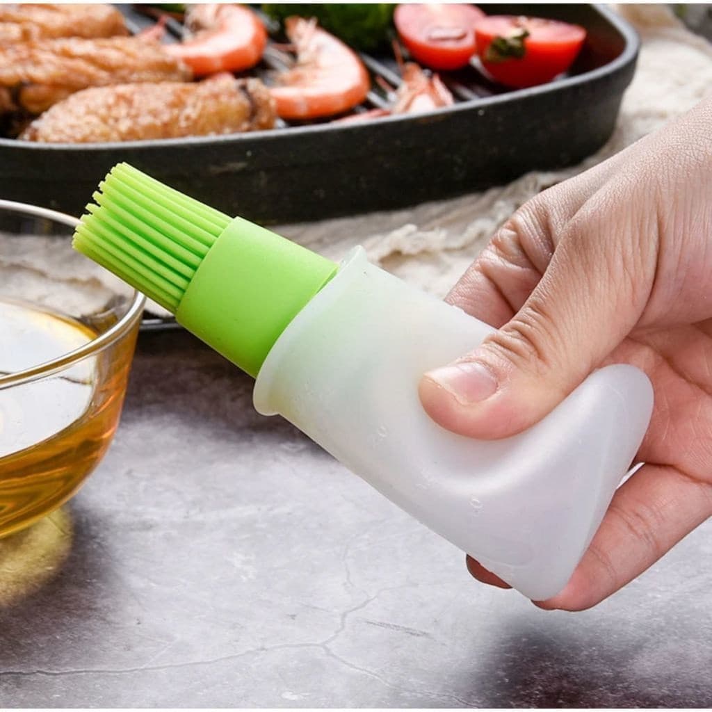 Pincel Culinário Com Reservatório Cozinha Untador Frigideira Óleo Confeiteiro 60ml