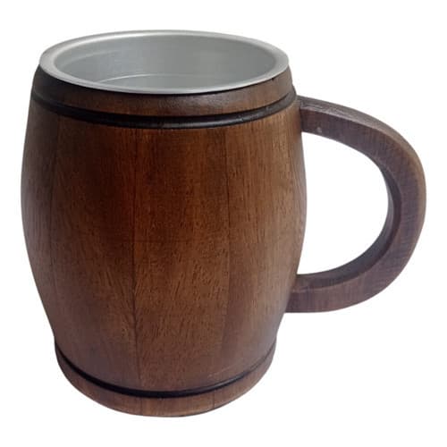 Caneca Térmica Madeira Rústica 400ml