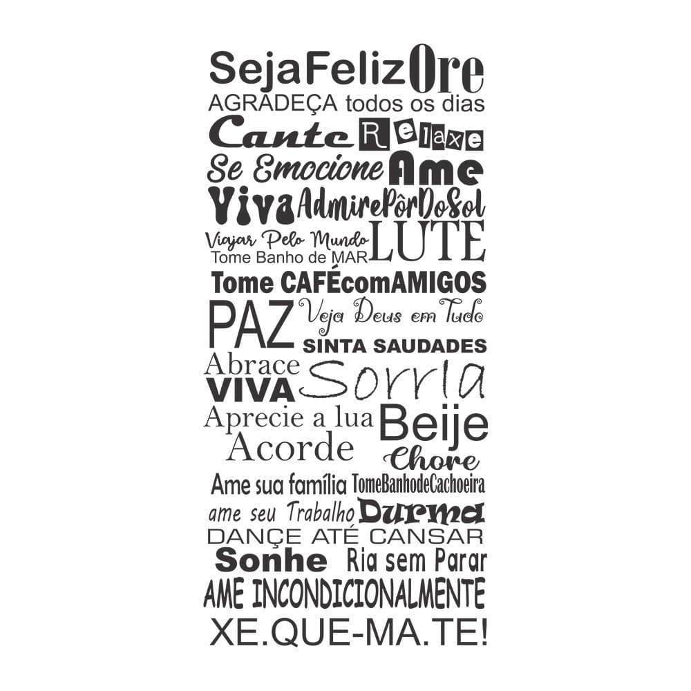 Adesivo Decorativo De Parede Frase Seja Feliz Ore