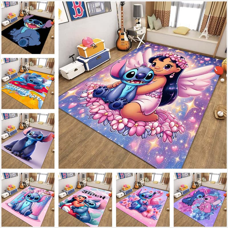 Stitch Disney Quarto Fofo Para Crianças , Porta , Tapete , Sala De Estar , Área De Sofá , Absorção De Água Portátil Exterior E De Rastejamento Não Deslizante , Personalizável-1