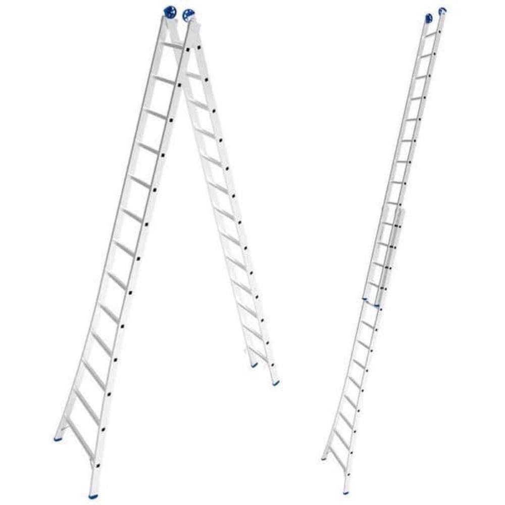 Escada de Alumínio Extensiva 2 x 13 Degraus 3,93 x 6,45 Metros EVALD