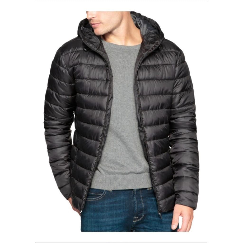 Jaqueta Bobojaco Impermeável Nylon Puffer Masculino com Bolsos e Capuz