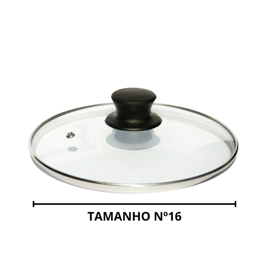 Tampa de vidro para panela com pomel puxador UNIDADE tamanho 16 18 20 22 24 26 28 30