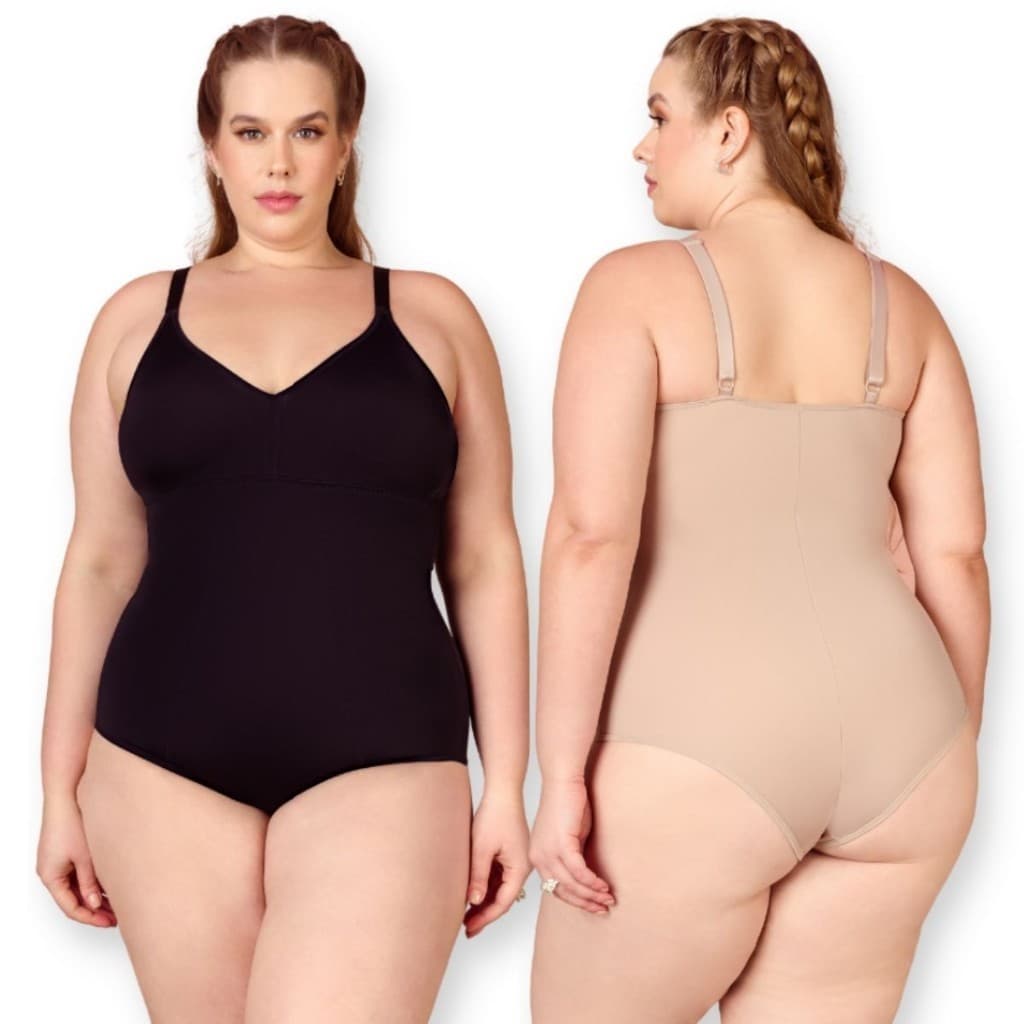 Kit 2 Cinta Body Modelador  Plus Size Compressão Redutor de Medidas Sem Bojo