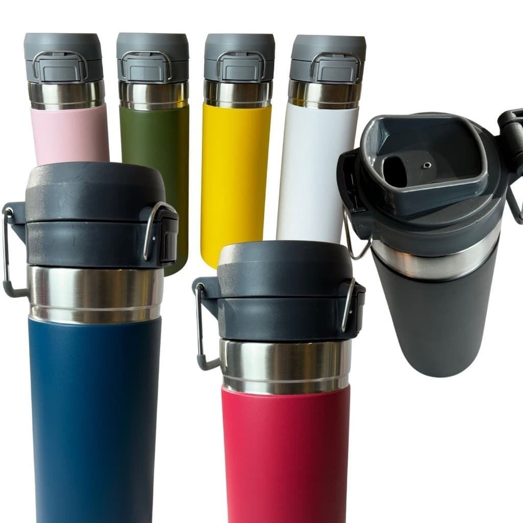Garrafa Térmica Inox 800ml Quick Flip Aço Inox Academia Bike Esporte Quente e Frio