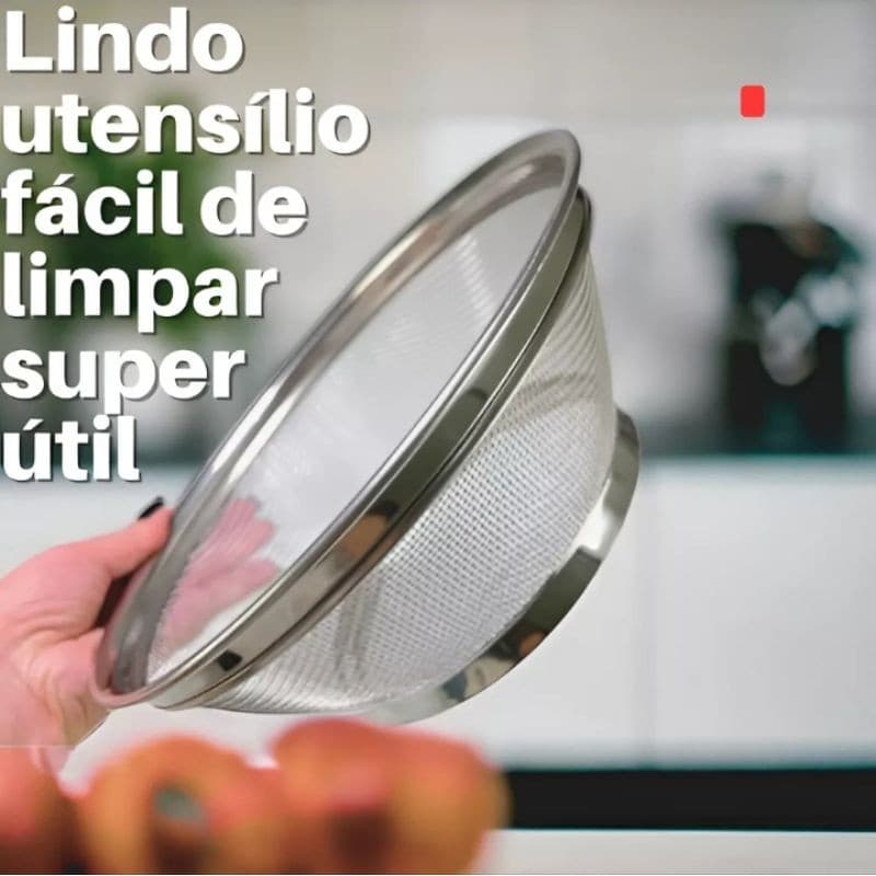 Cesta em Inox Escorredor de Macarrão Arroz Legumes Vapor Peneira