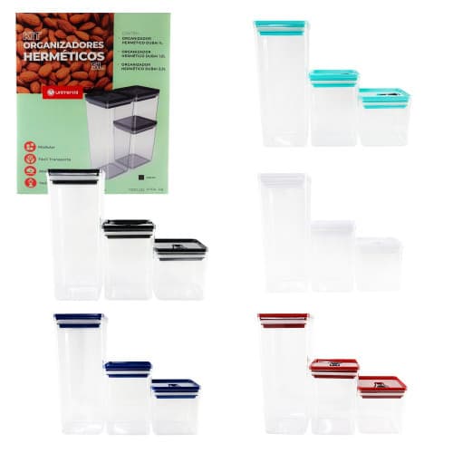 Kit Organizador Hermético Dubai 5 Litros Multiuso Sortidos