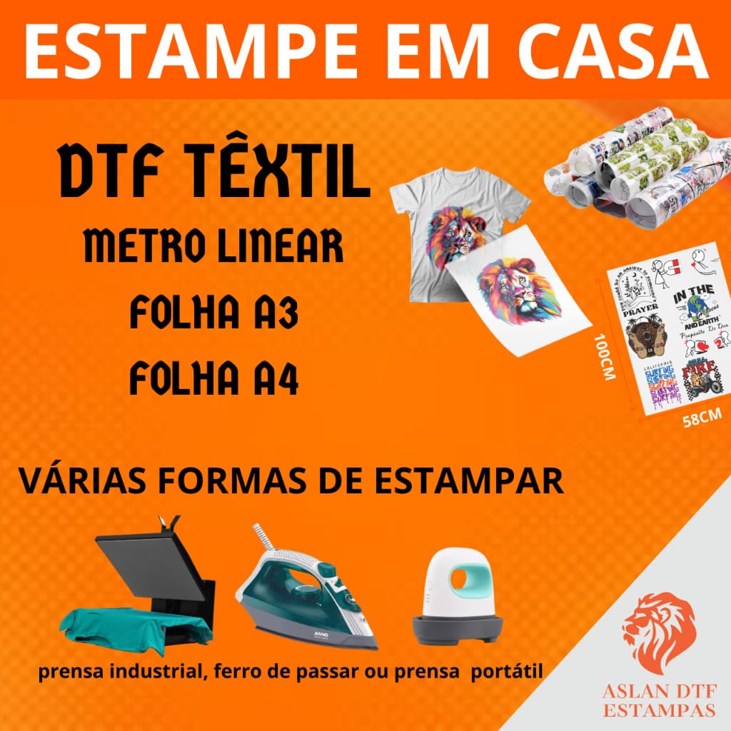Filme DTF Personalizado A3 – Impressão Alta Qualidade para Estamparia