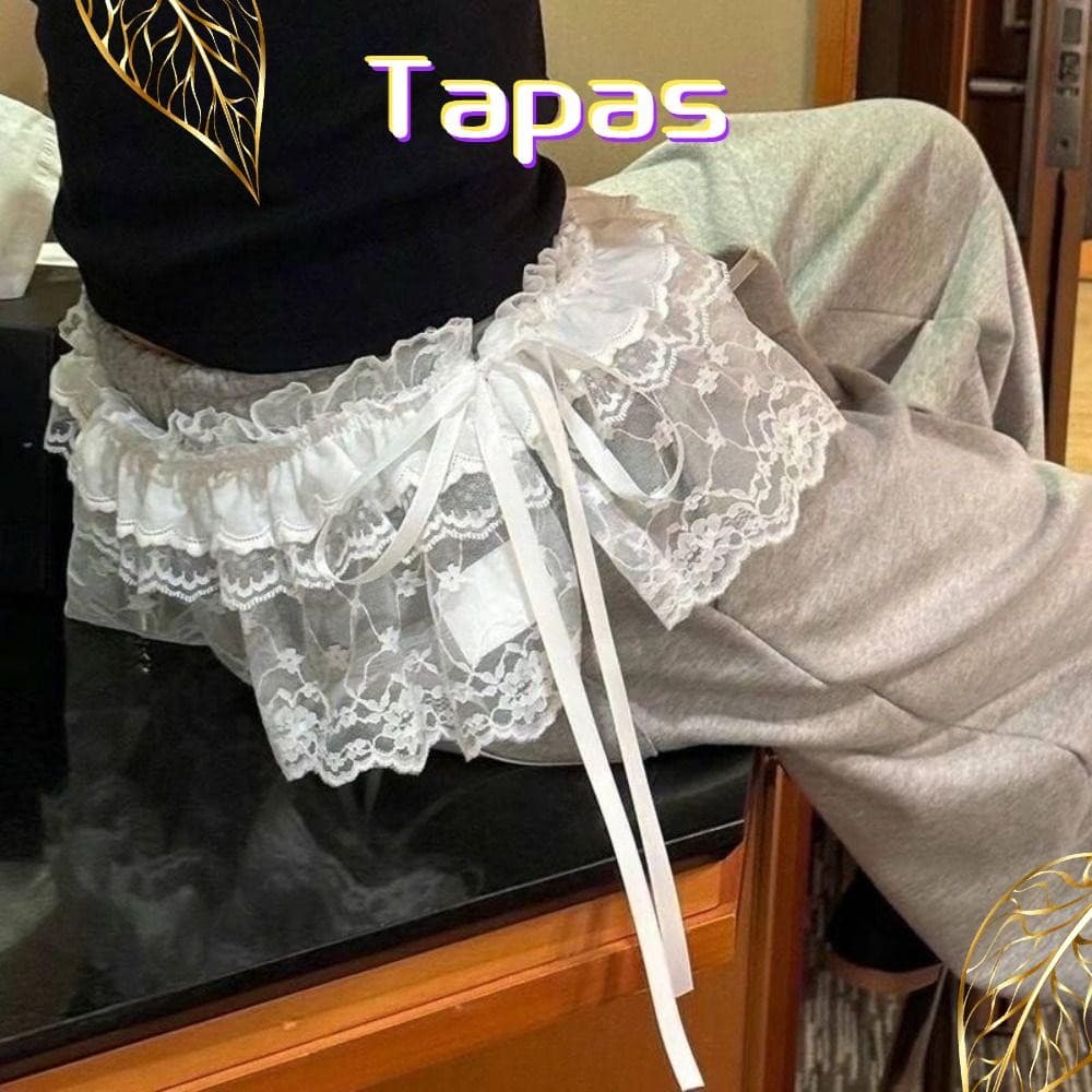 Mini Saia De Renda TAPAS , Transparente Com Babados E Y2K Streetwear , Cortina De Bunda Harajuku