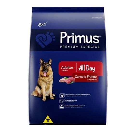 RAÇÃO PARA CÃES PRIMUS PREMIUM ESPECIAL CAES ALL DAY 15 KG