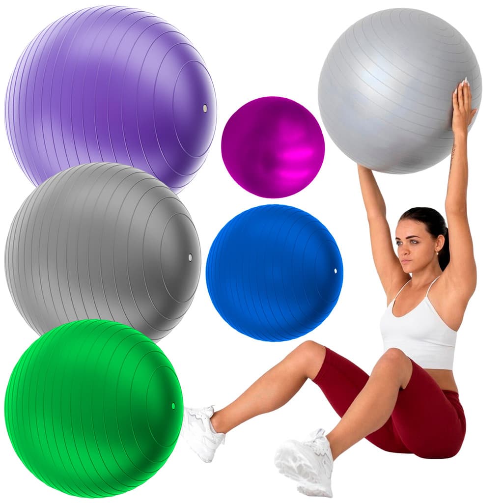 Kit 5 Bola Pilates Suiça Fisioterapia Yoga Treino Academia
