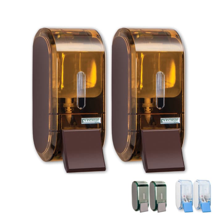 Kit Glass Diamante 2 Dispensers Saboneteira Sabonete Líquido/Álcool Gel Reservatório de 400ml Urban Compacta