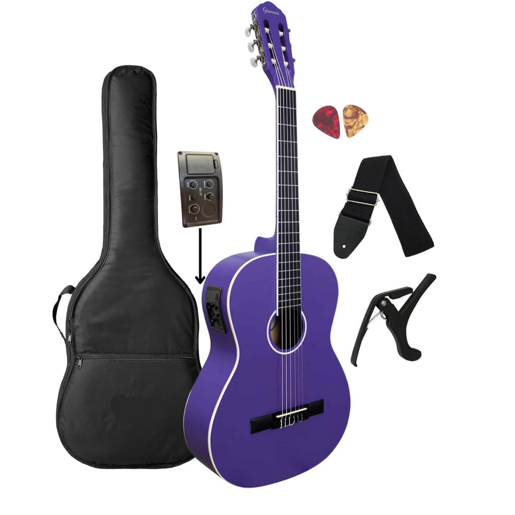 Violão Giannini Elétrico N14EQ PPS Purple Satin + Acessórios
