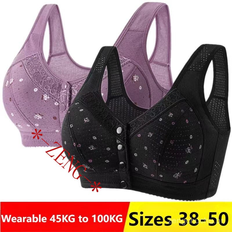 38-50 Tamanho popular Mais Colete De Meia-Idade E De Mães Idosas Estilo Frontal Fivela , Algodão Puro Sem Anel De Aço ,