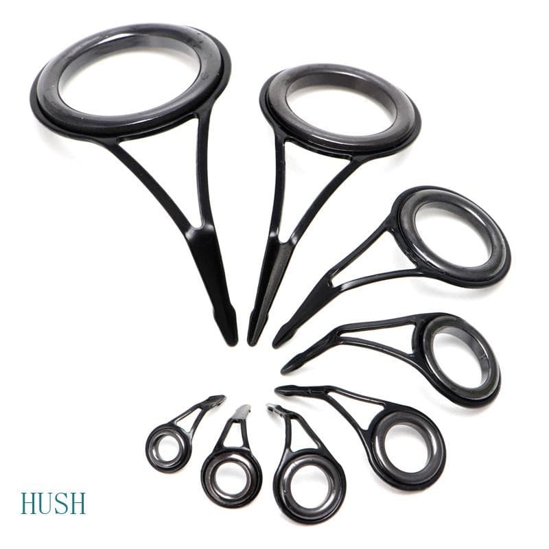 HUS 8pcs 8 Tamanhos Guia Vara Pesca Ponta Anel Superior Conjunto Kit Reparo