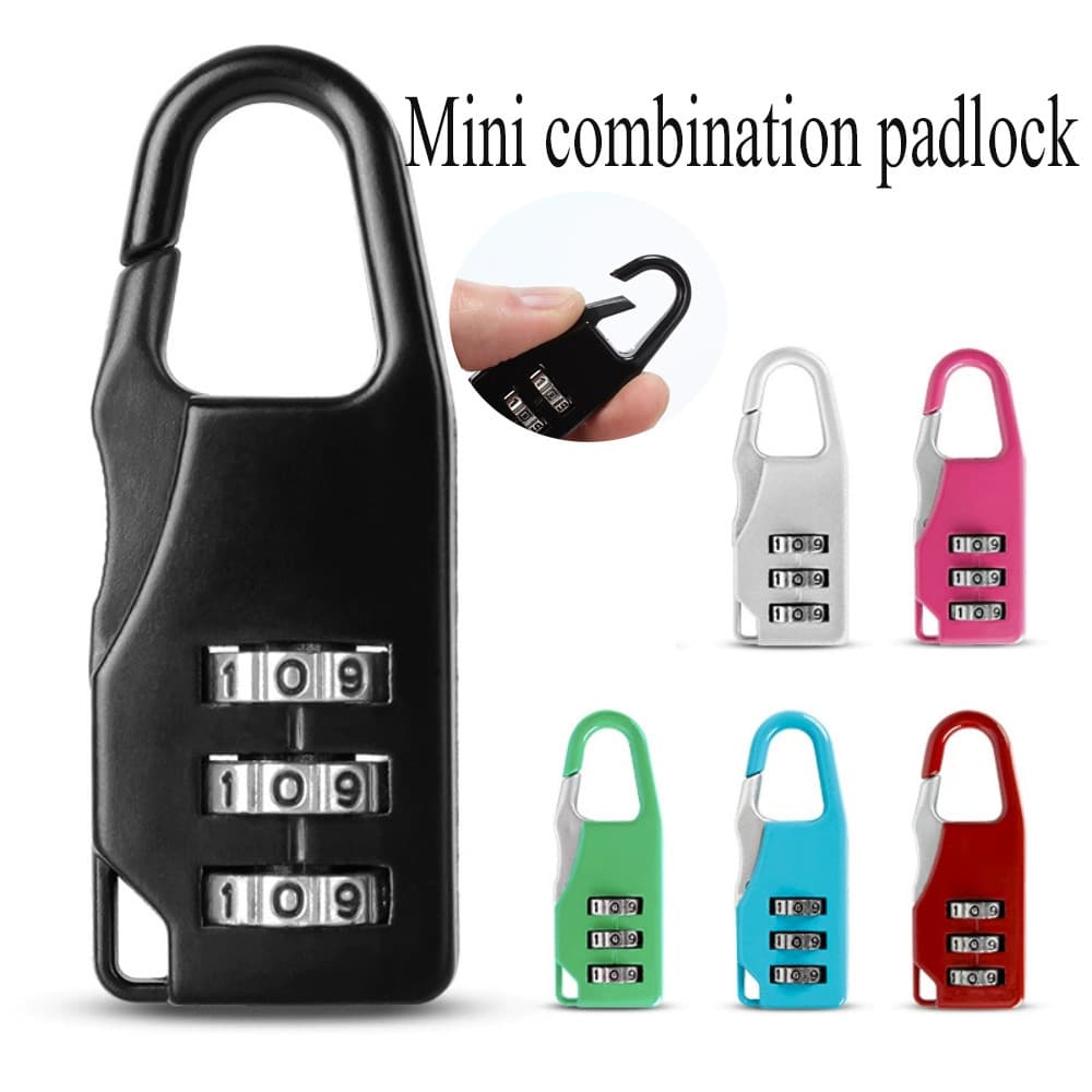 Fechadura De Combinação De Mala , Mini Cadeado Antifurto De Dígito , Trava De Gaveta De Plástico Portátil , Mochila De 3