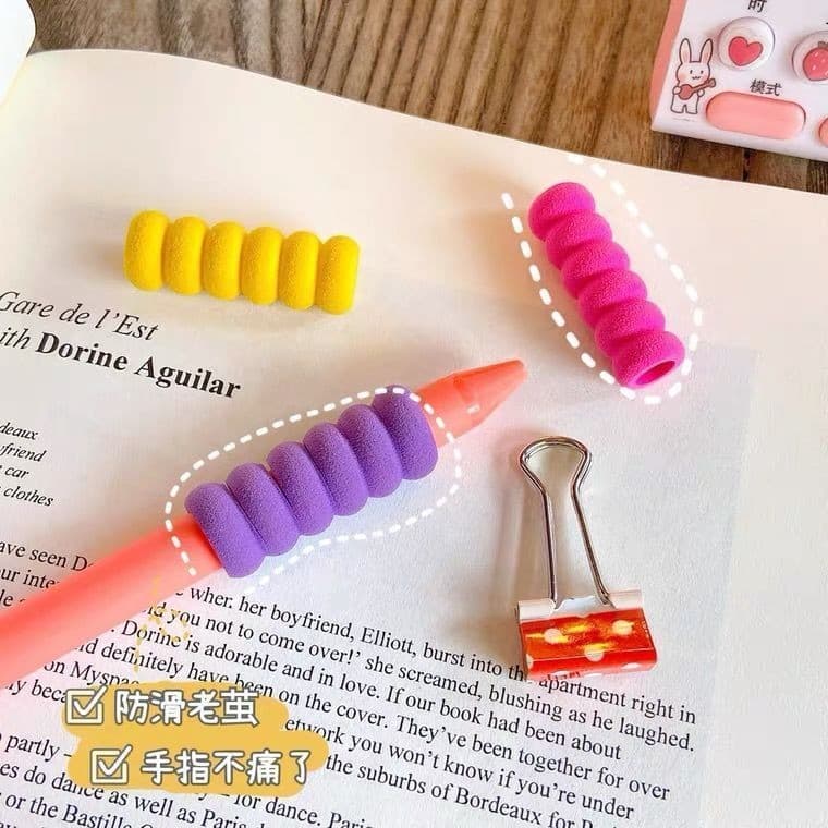 6 círculos cor esponja caneta titular lápis Gel caneta caneta caneta caneta titular anti-deslizamento anti-dor postura c