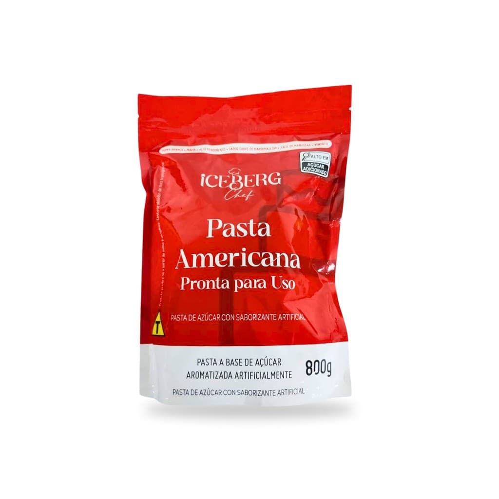 Iceberg Chef Pasta Americana Branca 800g Massa para Cobertura e Decoração de Bolos
