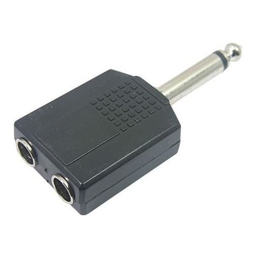Duplicador Adaptador P10 para 2 Microfone Guitarra violão Jack p10 Mono Mesa