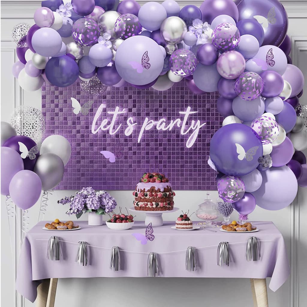 Balão Para Festas  Violeta Kit 145peças Balões 5" 10" 18" Roxo bebê e Roxo Claro Aniversários M1012-ROXO