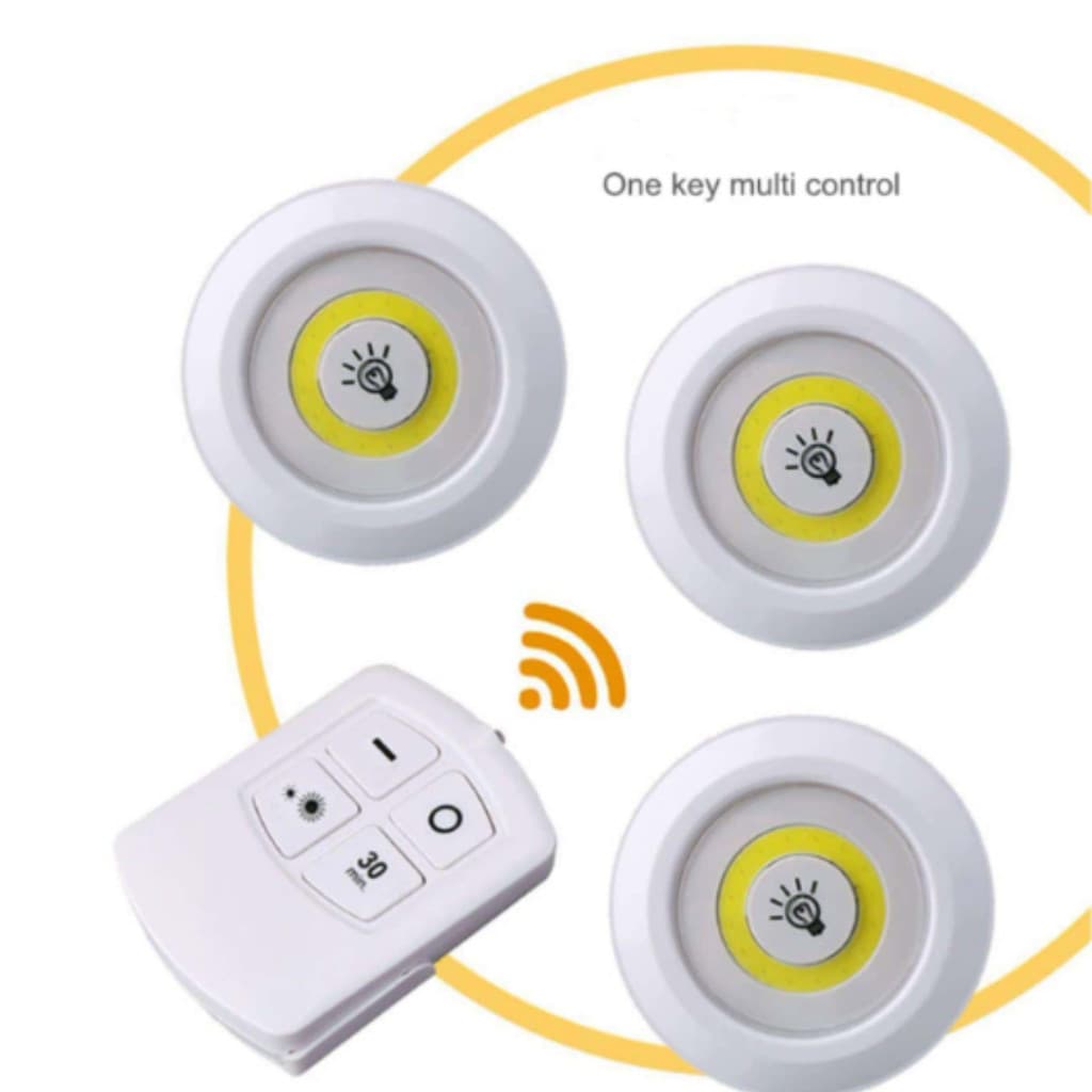 Luminária Kit 3 Lâmpada Led Spot Controle Remoto Fácil