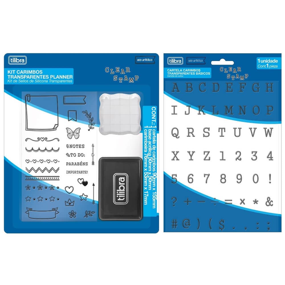 Carimbos de Silicone Transparentes Planner, Alfabeto e Números | TILIBRA