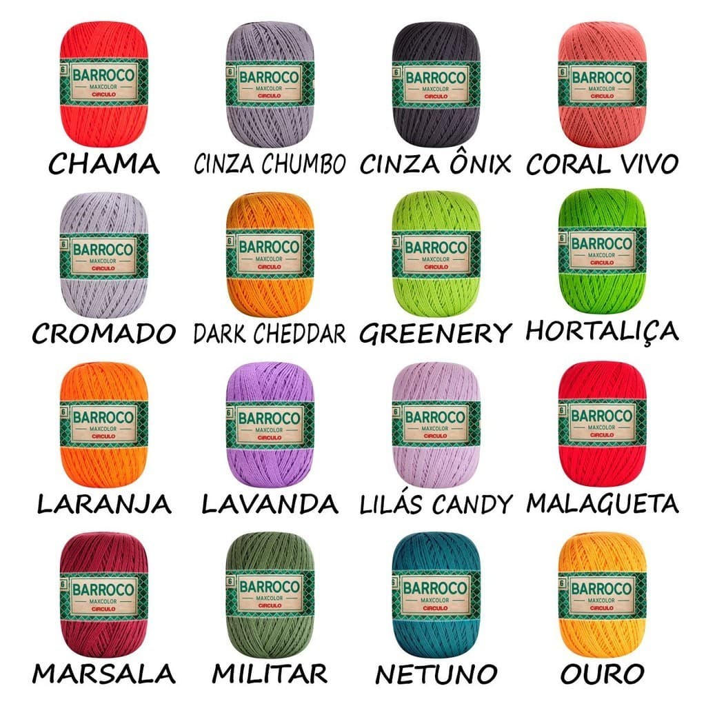 Barbante Barroco Linha Maxcolor 6 Fios 200gr Círculo - M a Z