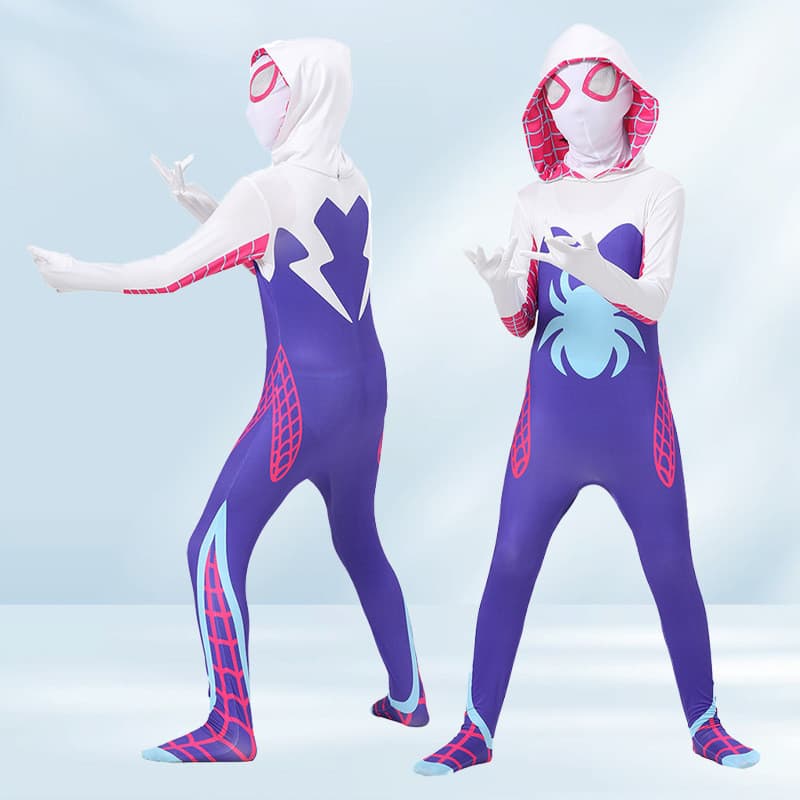 Gwen Spider Bodysuit Cos fantasia Menina Universo Paralelo Mesmo Macacão Cosplay