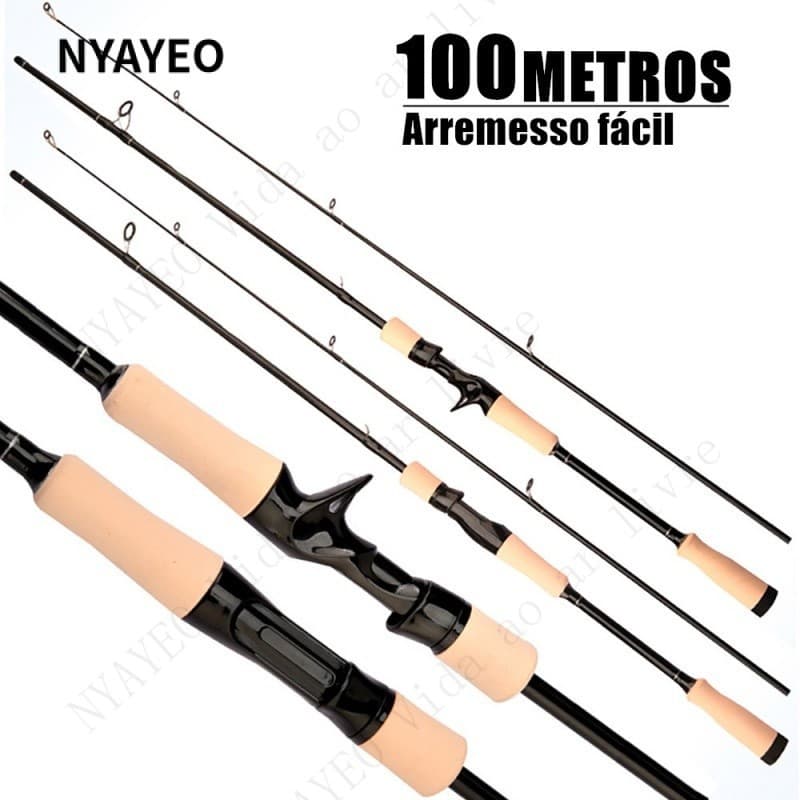 NYAYEO 2.4M 2.1M 1.8M 1.65M Vara De Pesca De Fibra De Carbono Fusível Lucius Truta Canaaa Fishing