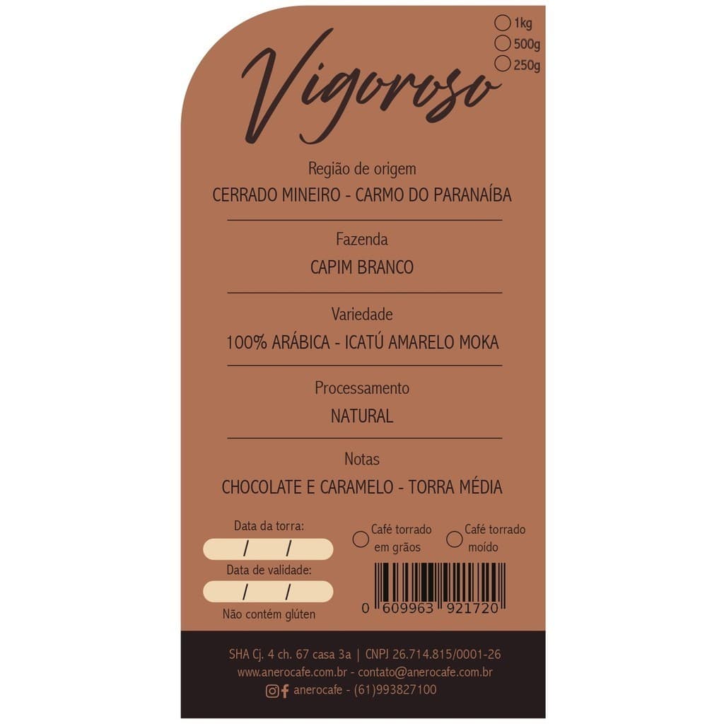 Anero Café Vigoroso - Chocolate e Caramelo 250g - Icatú 2944