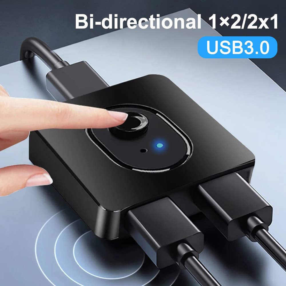 KVM Switch USB 3.0 Hub 1x2/2x1 Splitter Teclado Da Impressora Portátil Mouse Compartilhado Controlador