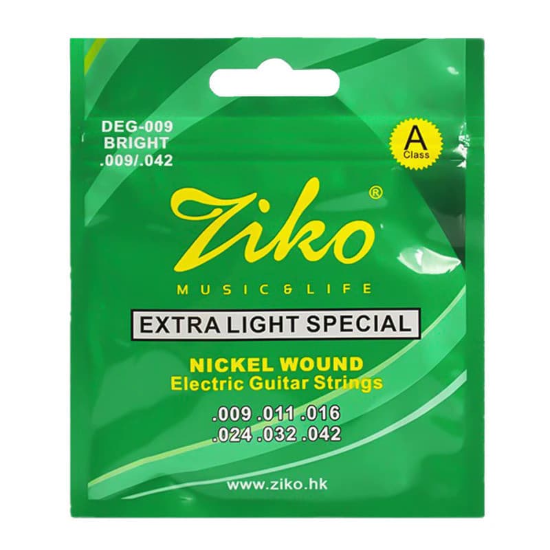 ZIKO DEG-09 Steel Core Surface Coating cordas de guitarra elétrica 1 Set Guitar Acessórios para iniciantes e prática
