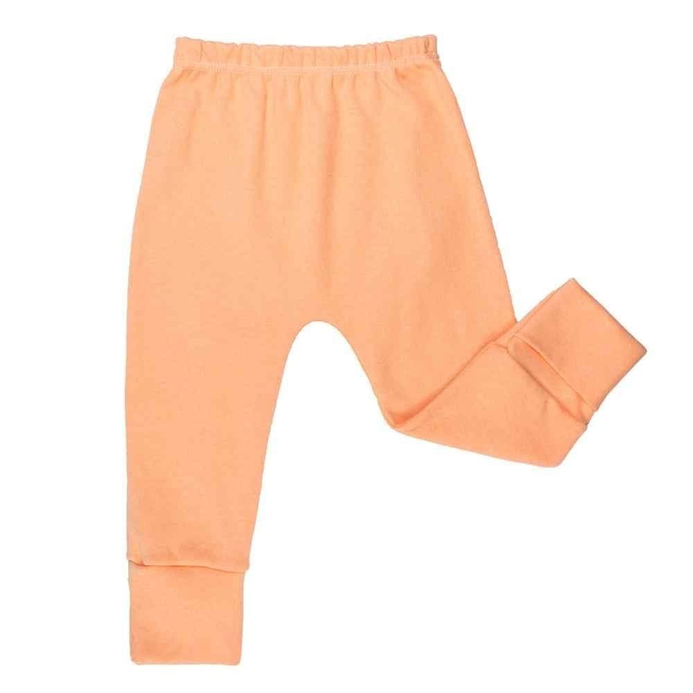 Calça Em Suedine Para Bebê Com Pé Reversível Salmão Claro