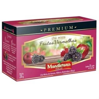 Chá Maniervas Premium 20 Saches Sabor Frutas Vermelhas