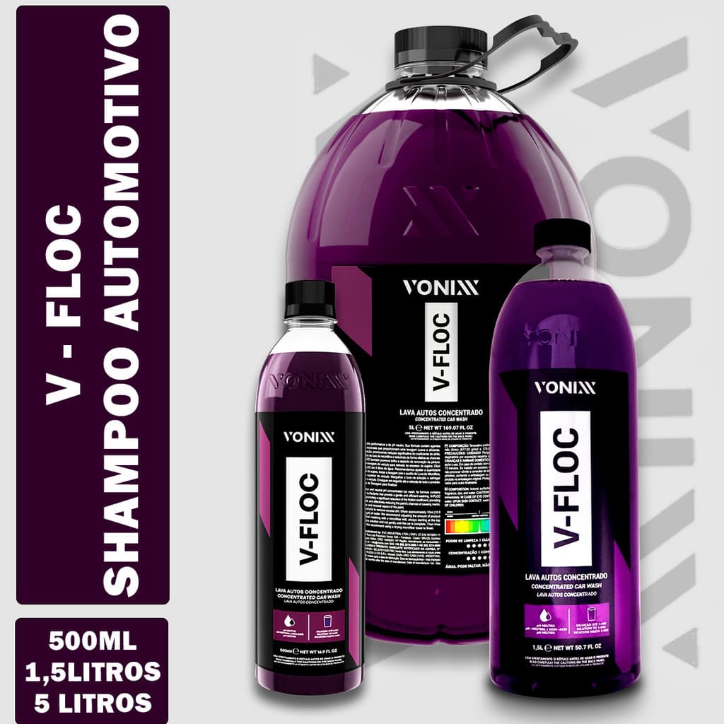 V-Floc Shampoo Vonixx Limpeza Profunda De Automóveis Varios Tamanhos