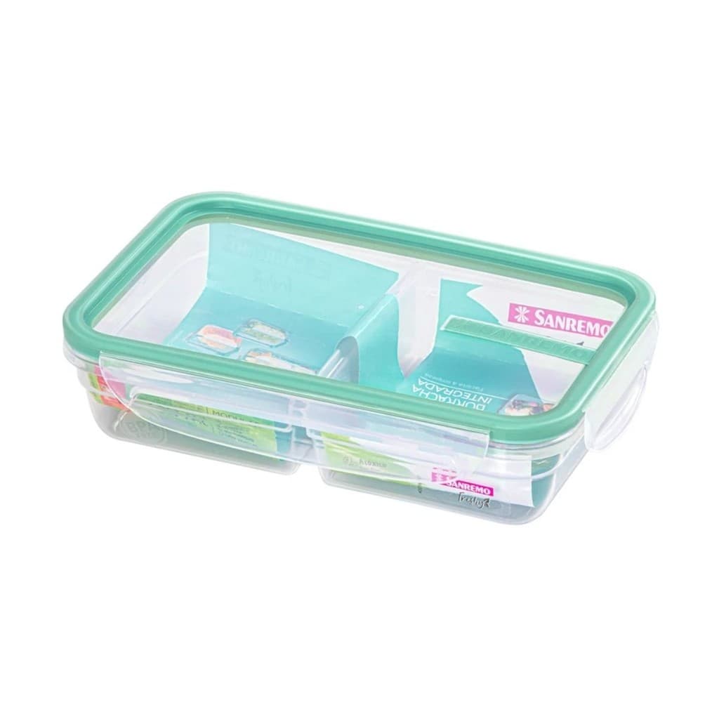 Pote Hermético com Travas e Divisão Interna 730ml Verde