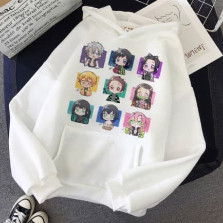 Moletom Canguru Unissex Anime Demon Slayer Kimetsu no Yaiba Personagens Bonecos -MAYYN.