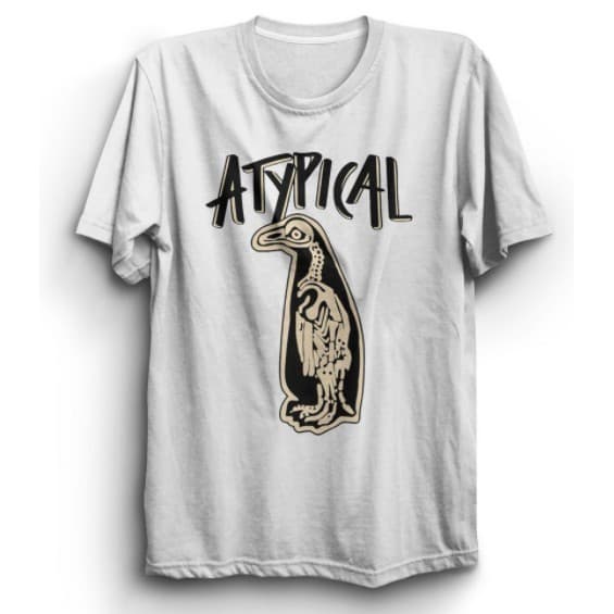 Camiseta Unissex Algodão Série Atypical Pinguim ! font t-shirt
