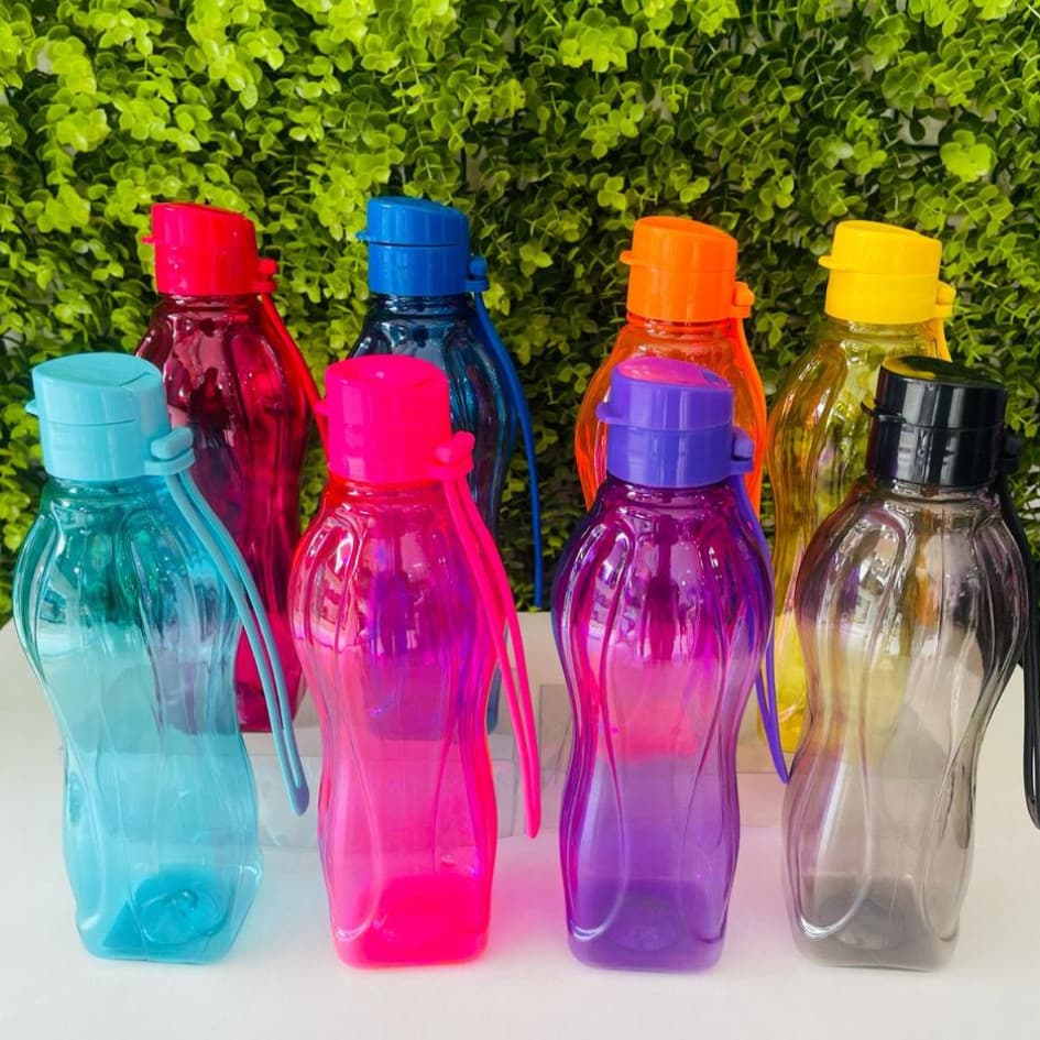 Kit 2 Garrafas De Água Squeeze 350/600ml Várias Cores Academia Escola Resistente Com Tampa Tasil OFF