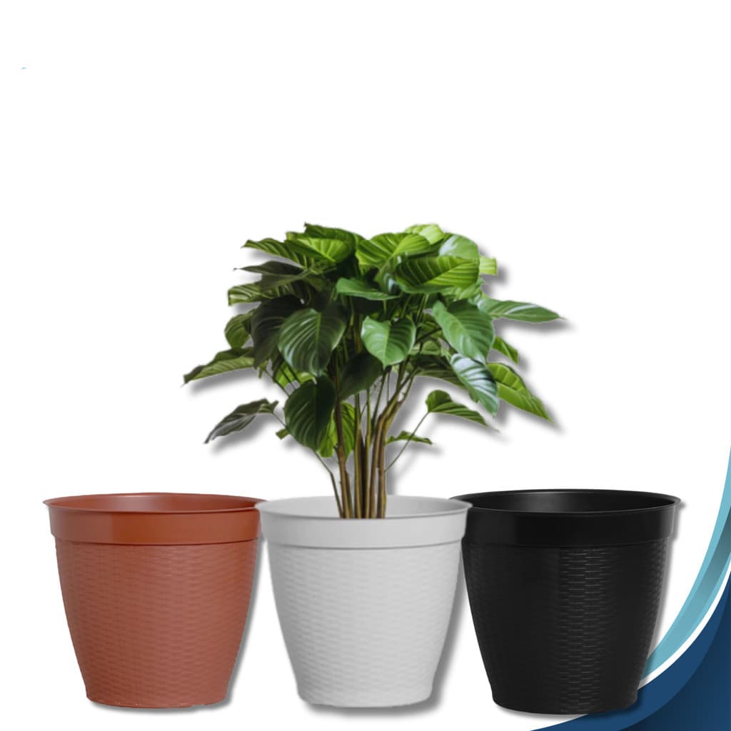 Vaso Redondo Rattan Vime Jardim e Decoração, Compacto – 14,5L