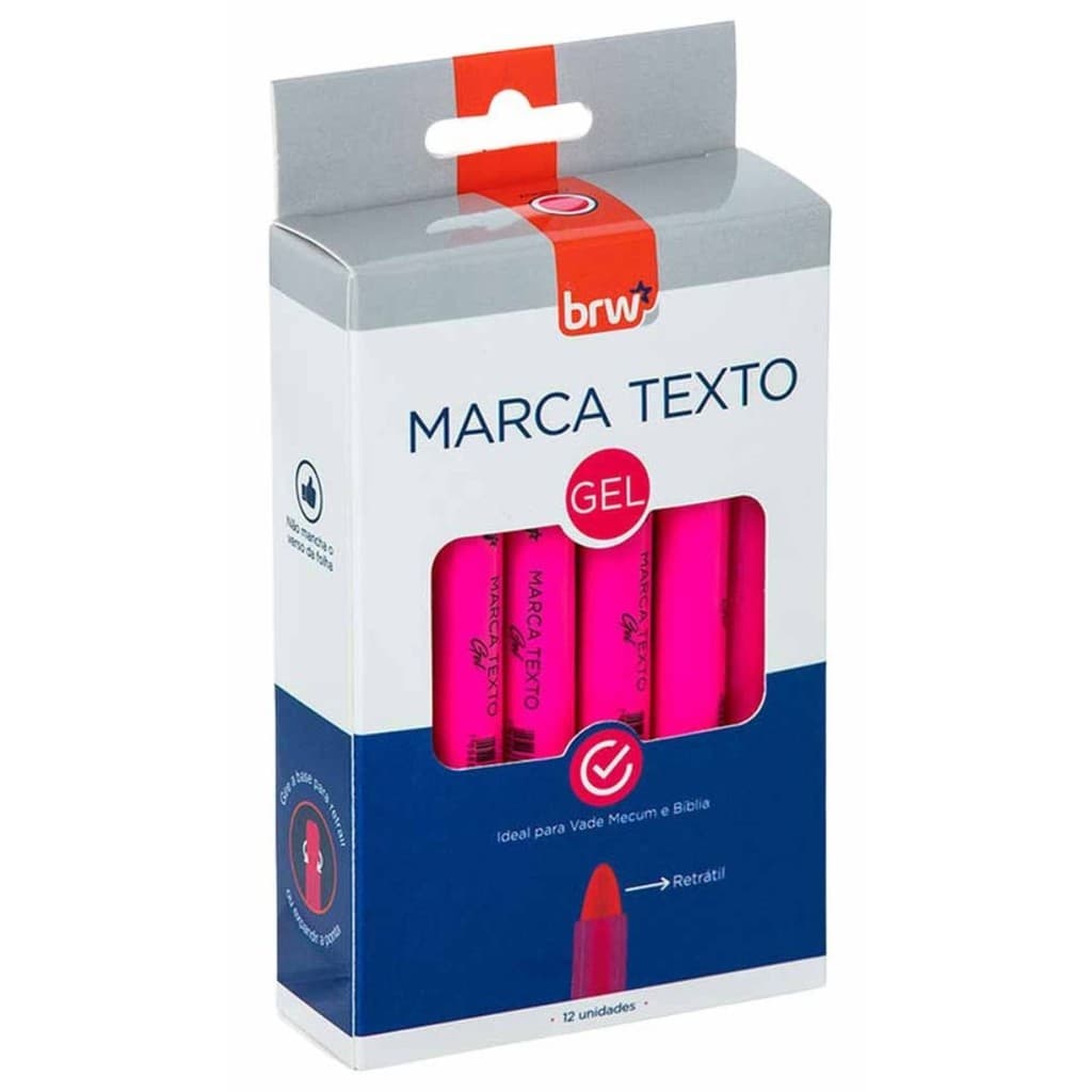 KIT 12 MARCA TEXTO EM GEL RETRATIL IDEAL PARA GRIFAR BIBLIA E VADE MECUM  - BRW