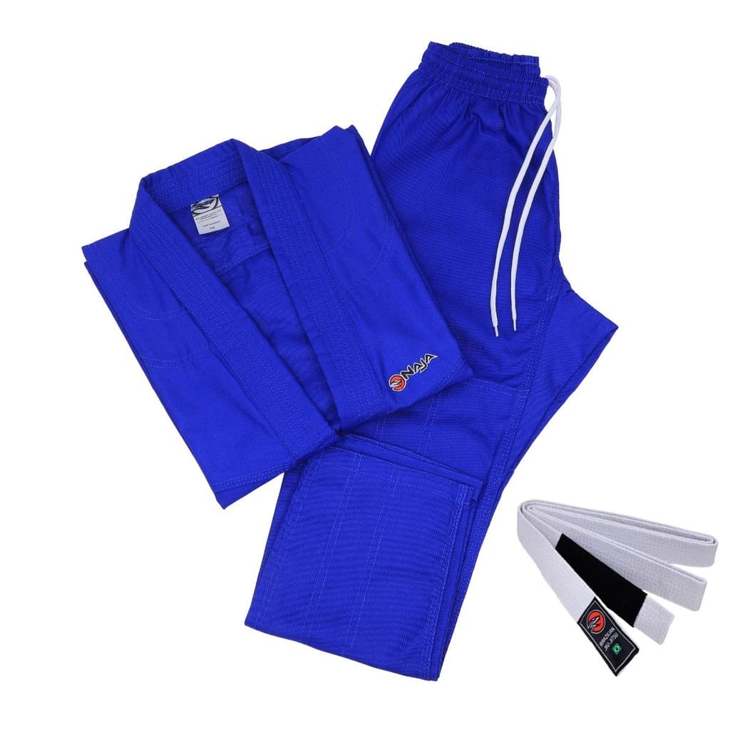 Kit Kimono Transado Jiu-Jitsu Karatê Judô Heroic Infantil Naja + Faixa Extra Branca