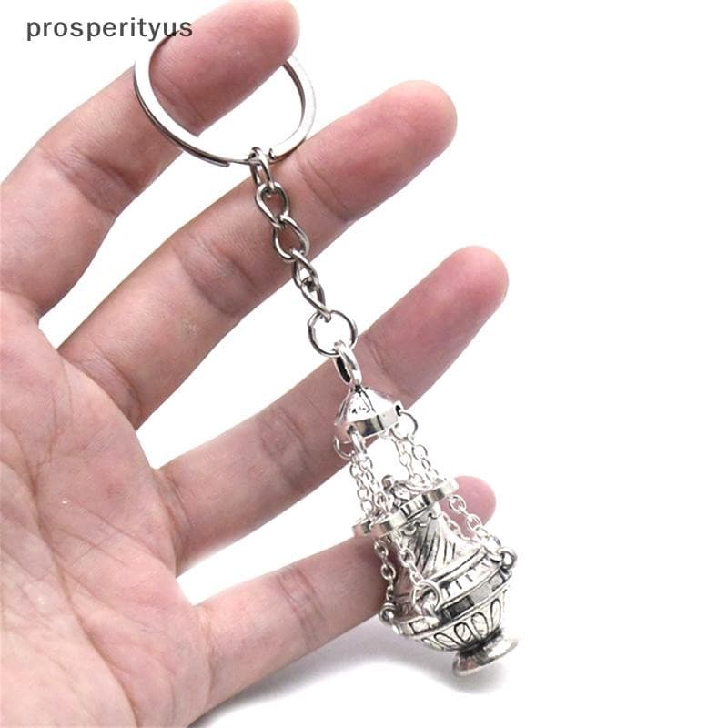 [prosperityus] Incenso Cristão Para Queimador Chaveiro Incensário De Metal Religioso Bolsa De Joias Pingente De Carro Es