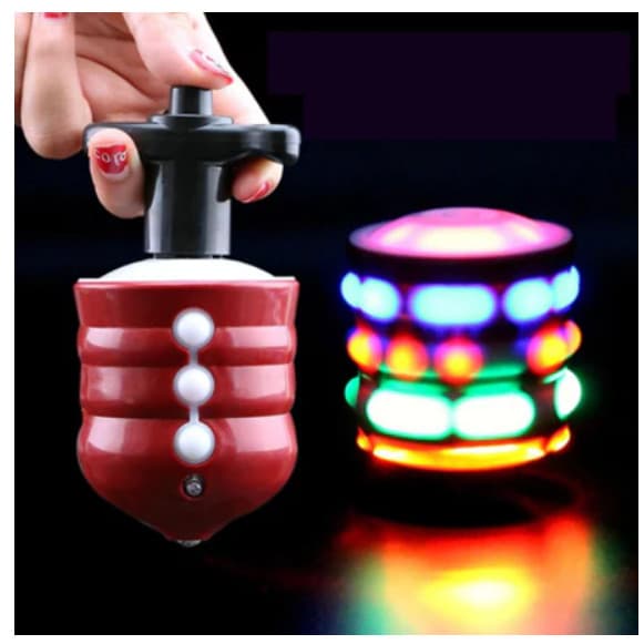 Pião Musical Luminoso Com Lançador Automatico Pronta Entrega