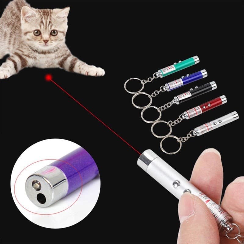 Animal de estimação engraçado led laser gato brinquedo 5mw ponto vermelho laser luz 650nm ponteiro caneta laser brinquedo interativo gato vara brinquedos gato cor aleatória