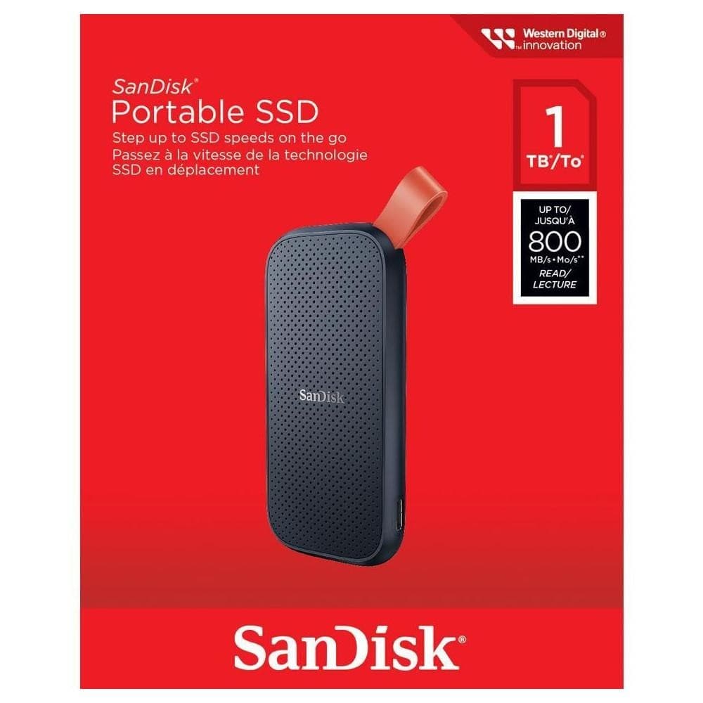 SSD Externo Sandisk G26 1TB USB 3.2, Leitura: 800MB/s, SDSSDE30-1T00-G26